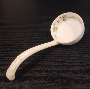 Antique Porcelain Spoon , Nippon Hand Painted , Floral Spoon